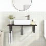 Wall-mounted steel and solid oak wood sink shelf by , bathroom vanities - Ref: Foro24-3302623, Price: 85,68 €, Discount: %