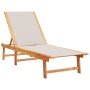 2 solid acacia wood and gray textilene sun loungers by , Loungers - Ref: Foro24-3279249, Price: 318,50 €, Discount: %