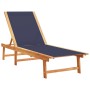 2 sun loungers with solid acacia wood table and blue textilene by , Loungers - Ref: Foro24-3279254, Price: 348,41 €, Discount: %