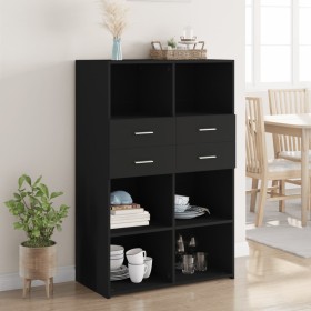 Aparador de madera de ingeniería negro 80x42,5x124 cm de , Aparadores - Ref: Foro24-3281386, Precio: 158,99 €, Descuento: %