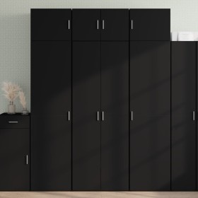 Tall black engineered wood sideboard 70x42.5x185 cm by , Sideboards - Ref: Foro24-3281421, Price: 177,85 €, Discount: %