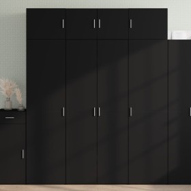 Tall black engineered wood sideboard 80x42.5x185 cm by , Sideboards - Ref: Foro24-3281435, Price: 185,99 €, Discount: %