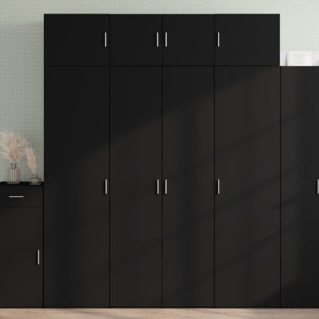 Aparador alto madera de ingeniería negro 80x42,5x185 cm de , Aparadores - Ref: Foro24-3281435, Precio: 185,34 €, Descuento: %