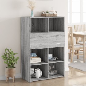 Aparador de madera de ingeniería gris Sonoma 80x42,5x124 cm de , Aparadores - Ref: Foro24-3281390, Precio: 158,99 €, Descuent...