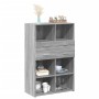 Aparador de madera de ingeniería gris Sonoma 80x42,5x124 cm de , Aparadores - Ref: Foro24-3281390, Precio: 159,25 €, Descuent...