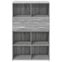 Aparador de madera de ingeniería gris Sonoma 80x42,5x124 cm de , Aparadores - Ref: Foro24-3281390, Precio: 159,25 €, Descuent...