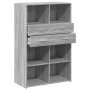 Aparador de madera de ingeniería gris Sonoma 80x42,5x124 cm de , Aparadores - Ref: Foro24-3281390, Precio: 159,25 €, Descuent...