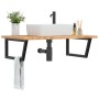 Wall-mounted steel and solid oak wood sink shelf by , bathroom vanities - Ref: Foro24-3302483, Price: 113,79 €, Discount: %