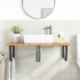 Wall-mounted steel and solid oak wood sink shelf by , bathroom vanities - Ref: Foro24-3302483, Price: 113,79 €, Discount: %