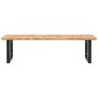 Wall-mounted steel and solid oak wood sink shelf by , bathroom vanities - Ref: Foro24-3302481, Price: 114,31 €, Discount: %