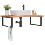 Wall-mounted sink shelf made of steel and solid beech wood by , bathroom vanities - Ref: Foro24-3302525, Price: 124,09 €, Dis...