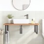 Wall-mounted sink shelf made of steel and solid beech wood by , bathroom vanities - Ref: Foro24-3302525, Price: 124,09 €, Dis...