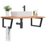 Wall-mounted sink shelf made of steel and solid beech wood by , bathroom vanities - Ref: Foro24-3302527, Price: 123,50 €, Dis...