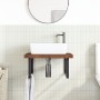 Wall-mounted steel and solid oak wood sink shelf by , bathroom vanities - Ref: Foro24-3302497, Price: 115,99 €, Discount: %