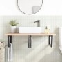 Wall-mounted sink shelf made of steel and solid beech wood by , bathroom vanities - Ref: Foro24-3302519, Price: 116,26 €, Dis...