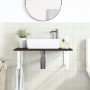 Wall-mounted steel and solid oak wood sink shelf by , bathroom vanities - Ref: Foro24-3302656, Price: 82,23 €, Discount: %