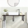 Wall-mounted steel and solid oak wood sink shelf by , bathroom vanities - Ref: Foro24-3302663, Price: 92,83 €, Discount: %