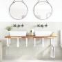 Wall-mounted sink shelf made of steel and solid acacia wood by , bathroom vanities - Ref: Foro24-3302946, Price: 185,60 €, Di...