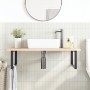 Wall-mounted steel and solid oak wood sink shelf by , bathroom vanities - Ref: Foro24-3302637, Price: 110,26 €, Discount: %