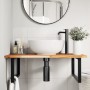 Wall-mounted sink shelf made of steel and solid acacia wood by , bathroom vanities - Ref: Foro24-3302925, Price: 96,96 €, Dis...