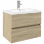 Set de mueble de baño 2 piezas cerámica y madera de ingeniería de , Muebles de baño - Ref: Foro24-3307662, Precio: 210,25 €, ...