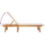 Sun lounger with solid acacia wood table and gray textilene by , Loungers - Ref: Foro24-4008417, Price: 188,52 €, Discount: %