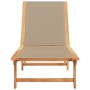 Solid acacia wood sun lounger with taupe textilene by , Loungers - Ref: Foro24-4008415, Price: 163,05 €, Discount: %