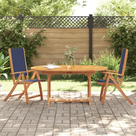 Folding garden chairs 2 units solid acacia wood textilene by , Garden chairs - Ref: Foro24-4008422, Price: 149,47 €, Discount: %