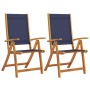 Folding garden chairs 2 units solid acacia wood textilene by , Garden chairs - Ref: Foro24-4008422, Price: 149,47 €, Discount: %