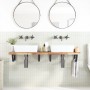 Wall-mounted sink shelf made of steel and solid acacia wood by , bathroom vanities - Ref: Foro24-3302707, Price: 161,58 €, Di...