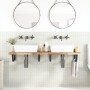 Wall-mounted sink shelf made of steel and solid acacia wood by , bathroom vanities - Ref: Foro24-3302711, Price: 171,88 €, Di...