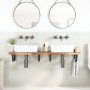 Wall-mounted sink shelf made of steel and solid acacia wood by , bathroom vanities - Ref: Foro24-3302751, Price: 146,80 €, Di...