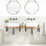 Wall-mounted sink shelf made of steel and solid acacia wood by , bathroom vanities - Ref: Foro24-3302753, Price: 150,99 €, Di...