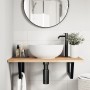 Wall-mounted sink shelf made of steel and solid acacia wood by , bathroom vanities - Ref: Foro24-3302779, Price: 71,29 €, Dis...