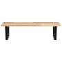 Wall-mounted sink shelf made of steel and solid acacia wood by , bathroom vanities - Ref: Foro24-3302787, Price: 80,56 €, Dis...