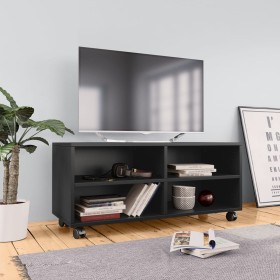 Black plywood TV cabinet with wheels 90x35x35 cm by vidaXL, TV Furniture - Ref: Foro24-800181, Price: 57,09 €, Discount: %