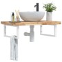 Wall-mounted sink shelf made of steel and solid acacia wood by , bathroom vanities - Ref: Foro24-3302808, Price: 121,57 €, Di...