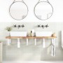 Wall-mounted sink shelf made of steel and solid acacia wood by , bathroom vanities - Ref: Foro24-3302822, Price: 188,99 €, Di...