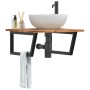 Wall-mounted sink shelf made of steel and solid acacia wood by , bathroom vanities - Ref: Foro24-3302883, Price: 74,56 €, Dis...