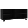 Black plywood TV cabinet with wheels 90x35x35 cm by vidaXL, TV Furniture - Ref: Foro24-800181, Price: 57,99 €, Discount: %