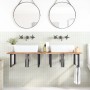 Wall-mounted sink shelf made of steel and solid acacia wood by , bathroom vanities - Ref: Foro24-3302897, Price: 141,18 €, Di...