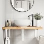 Wall-mounted sink shelf made of steel and solid acacia wood by , bathroom vanities - Ref: Foro24-3302910, Price: 135,48 €, Di...