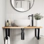 Wall-mounted sink shelf made of steel and solid acacia wood by , bathroom vanities - Ref: Foro24-3302895, Price: 101,53 €, Di...