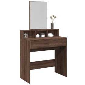 Dresser with mirror in brown oak color, 80x41x144.5 cm by , Bedroom Dressers - Ref: Foro24-848177, Price: 113,99 €, Discount: %