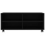 Black plywood TV cabinet with wheels 90x35x35 cm by vidaXL, TV Furniture - Ref: Foro24-800181, Price: 57,99 €, Discount: %