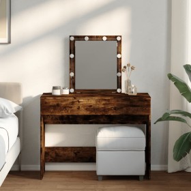 Dresser with smoked oak LED lights 100x40x130 cm by , Bedroom Dressers - Ref: Foro24-848196, Price: 129,48 €, Discount: %