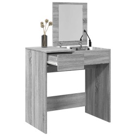 Frisiertisch mit grauem Sonoma-Spiegel 73x46,5x120 cm von , Schlafzimmerkommoden - Ref: Foro24-848225, Preis: 99,99 €, Rabatt: %