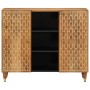 Solid mango wood auxiliary cabinet 90x33x75 cm by , CD and DVD storage - Ref: Foro24-358312, Price: 173,97 €, Discount: %