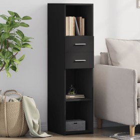 Tall black engineered wood sideboard 30x42.5x124 cm by , Sideboards - Ref: Foro24-846153, Price: 94,76 €, Discount: %