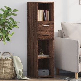 Tall brown oak veneer highboard 30x42.5x124 cm by , Sideboards - Ref: Foro24-846158, Price: 94,99 €, Discount: %